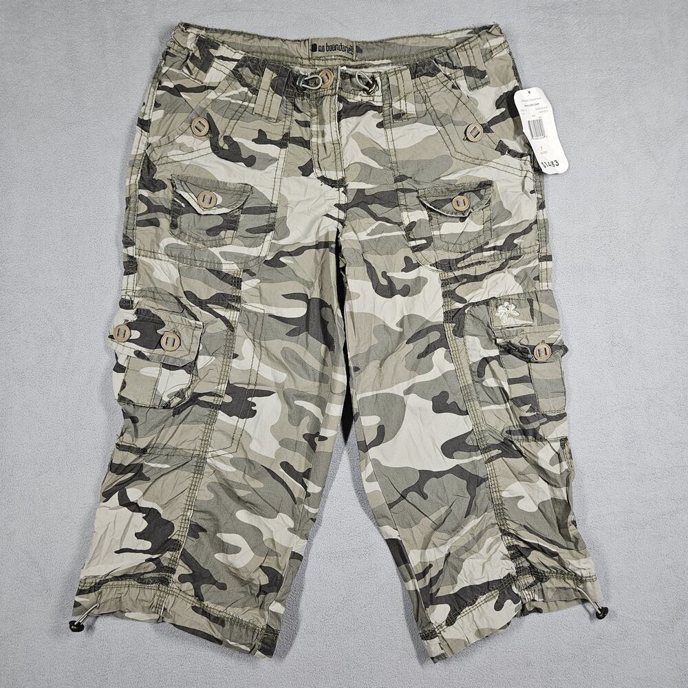 Vintage Y2K Cargo Capri Pants Womens Size 7 Camo Low Rise Grunge Gorpcore Skater